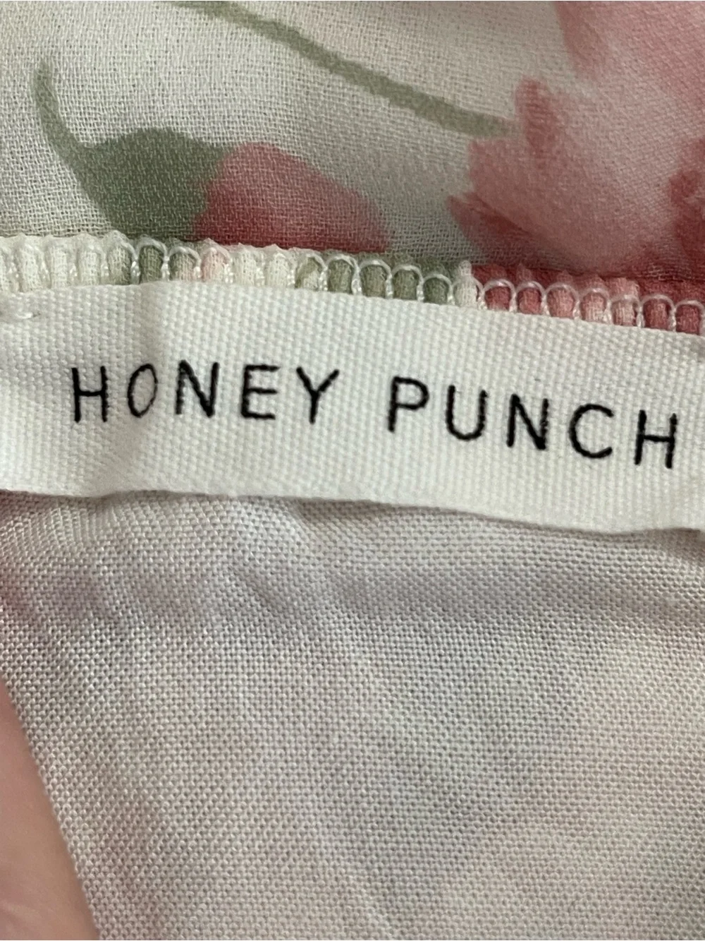 Honey Punch Pink Floral Off-Shoulder Tied Font Mini Dress Size Small